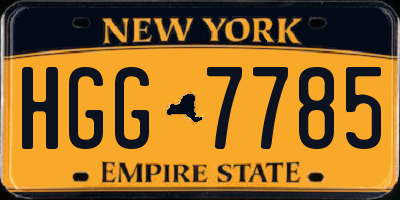 NY license plate HGG7785