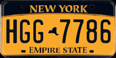 NY license plate HGG7786