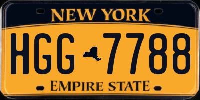 NY license plate HGG7788