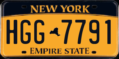 NY license plate HGG7791