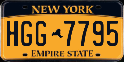 NY license plate HGG7795