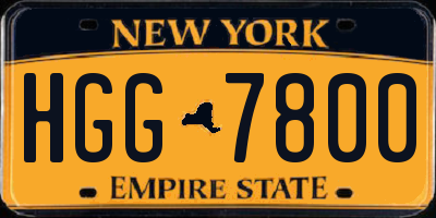 NY license plate HGG7800