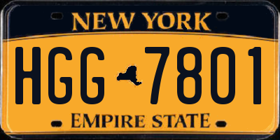 NY license plate HGG7801