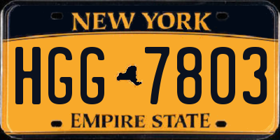 NY license plate HGG7803