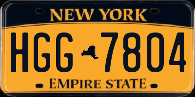 NY license plate HGG7804