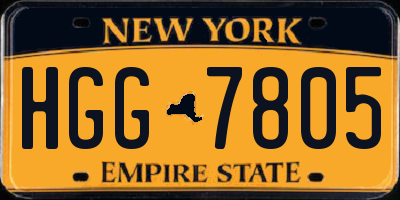 NY license plate HGG7805