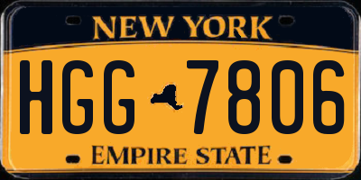 NY license plate HGG7806