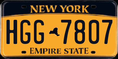 NY license plate HGG7807