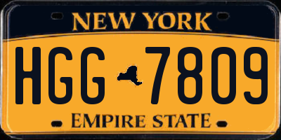 NY license plate HGG7809