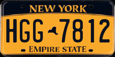 NY license plate HGG7812