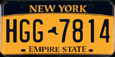 NY license plate HGG7814