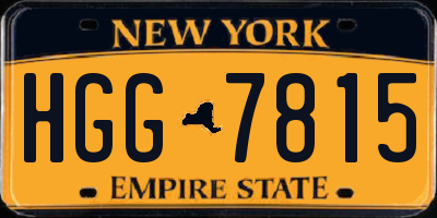 NY license plate HGG7815