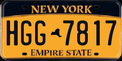 NY license plate HGG7817