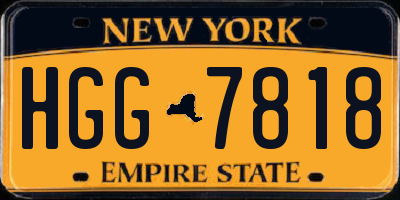 NY license plate HGG7818