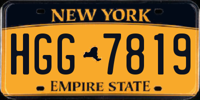 NY license plate HGG7819