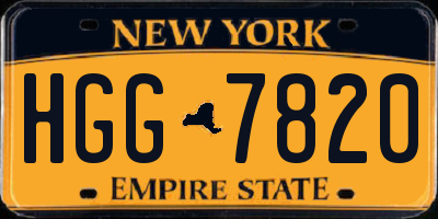 NY license plate HGG7820