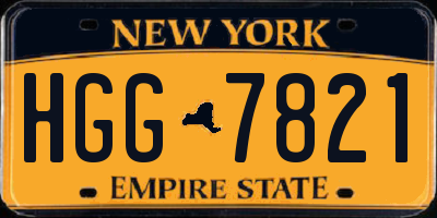 NY license plate HGG7821