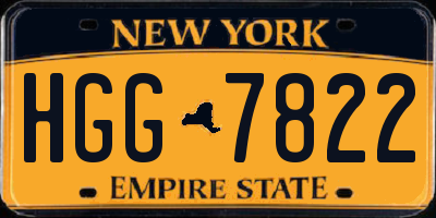 NY license plate HGG7822