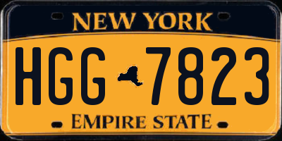 NY license plate HGG7823