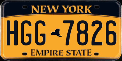 NY license plate HGG7826