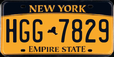 NY license plate HGG7829