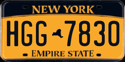 NY license plate HGG7830