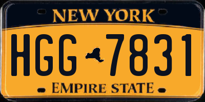 NY license plate HGG7831