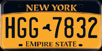 NY license plate HGG7832