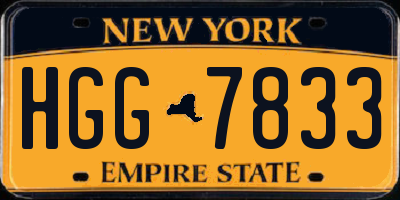 NY license plate HGG7833