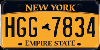 NY license plate HGG7834