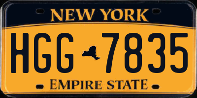 NY license plate HGG7835