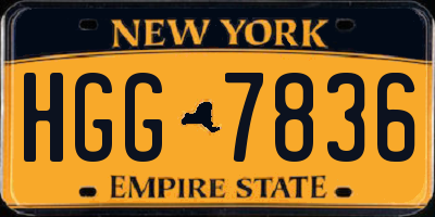 NY license plate HGG7836