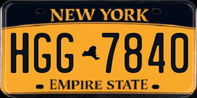 NY license plate HGG7840