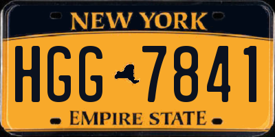 NY license plate HGG7841