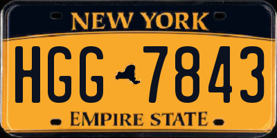 NY license plate HGG7843