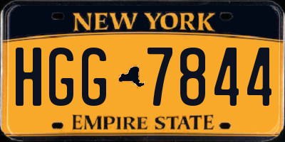 NY license plate HGG7844