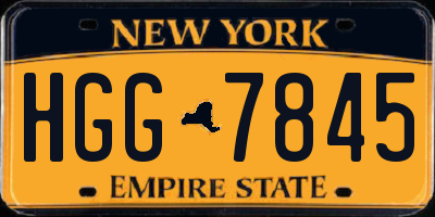 NY license plate HGG7845