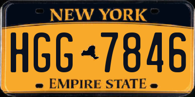 NY license plate HGG7846