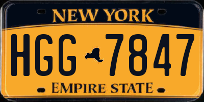 NY license plate HGG7847