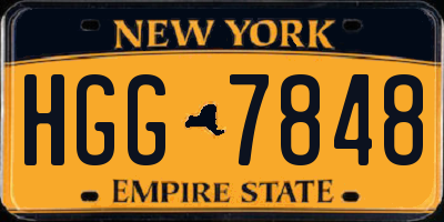 NY license plate HGG7848