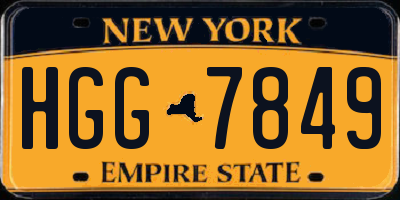 NY license plate HGG7849