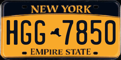 NY license plate HGG7850