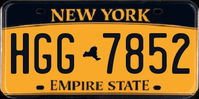 NY license plate HGG7852