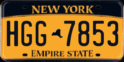 NY license plate HGG7853