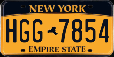 NY license plate HGG7854