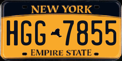 NY license plate HGG7855