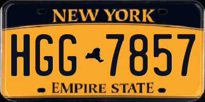 NY license plate HGG7857