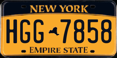 NY license plate HGG7858