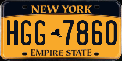 NY license plate HGG7860