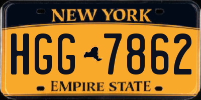 NY license plate HGG7862